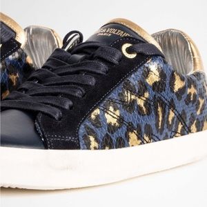 Zadig & Voltaire Metallic Leopard Print Sneakers